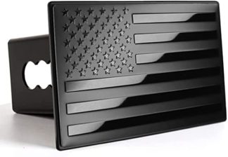 American Flag Trailer Hitch Cover (Matte Black)