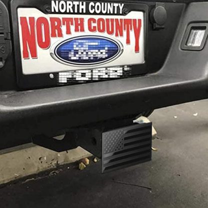 American Flag Trailer Hitch Cover (Matte Black) - Image 2