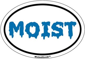 Moist Sticker - Oval Blue Vinyl Decal