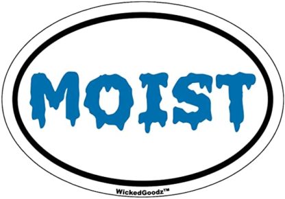 Moist Sticker - Oval Blue Vinyl Decal